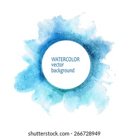 Abstract watercolor circle hand paint on white background