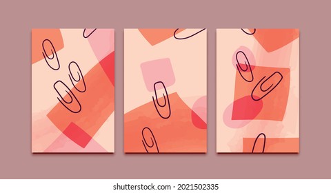 Abstract Watercolor Class Back to School Background contemporary mid century modern landscape boho poster flyer template collection. Premium Vector Aesthetic Vintage Retro Minimalist Hand Drawn