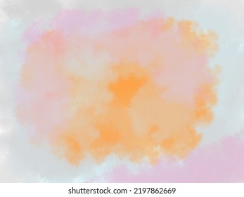 abstract watercolor cloud background with soft orange pink blue pastel colour