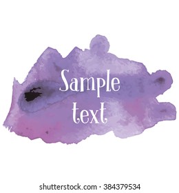Abstract watercolor cloud banner for text message lavender color