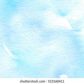  Abstract watercolor cold color wet brush paint soft background element for web, blank. Pastel blue white light colorful stylized hand drawn paper texture vector card for text design, wallpaper, print