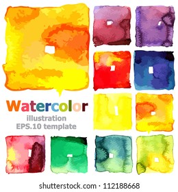 Abstract watercolor collection ; EPS.10 vector