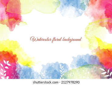 Abstract watercolor colored background with white elements for your inscriptions