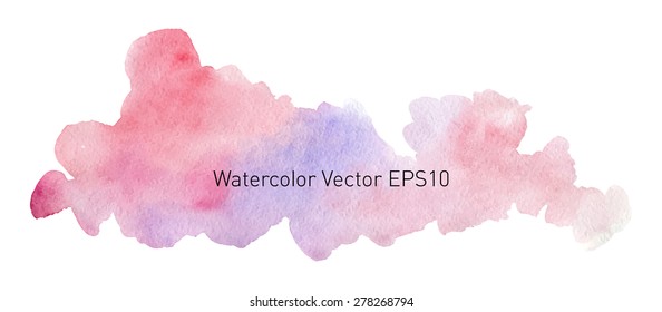 Abstract watercolor colorful background. Dramatic cloud in the sky. Hand drawn painting on texture paper. Vector illustration.