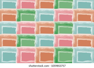 Abstract watercolor with colorful blocks pattern background. Vector, illustration.