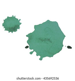 Abstract watercolor colorful green background. Vector illustration. Grunge texture for cards and flyers design. A model for the creation of digital brushes
