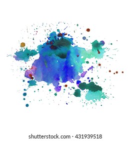 Abstract watercolor colorful spot background. Vector illustration. Grunge texture for cards and flyers design. A model for the creation of digital brushes