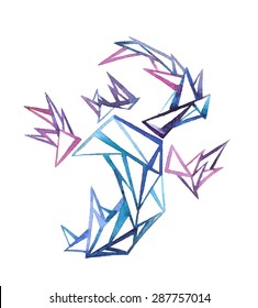 Abstract Watercolor Crystal Element. Vector EPS 10
