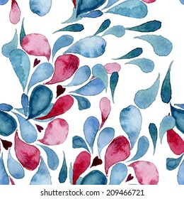 Abstract watercolor drops ornamental seamless pattern
