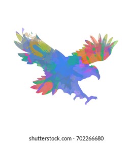 Abstract watercolor eagle 