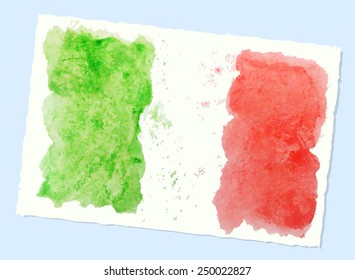abstract watercolor flag of Italy, vector