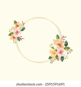 Abstract watercolor floral frame background vector