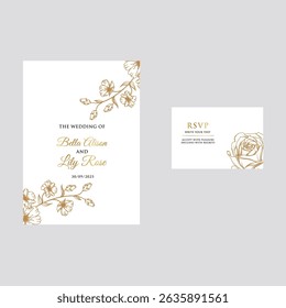 Abstract watercolor floral frame background vector. Watercolor invitation card design with leaves, flower , gold geometric frame and watercolor 