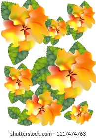 Abstract watercolor floral pattern in a la prima style. Hand painted vintage floral illustration.