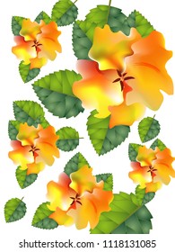Abstract watercolor floral pattern in a la prima style. Hand painted vintage floral illustration.