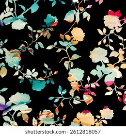 Abstract watercolor floral pattern. Vector Illustration.
