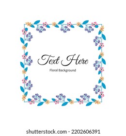 Abstract watercolor flower frame design