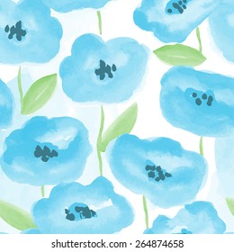 abstract watercolor flowers seamless pattern. vector illustration