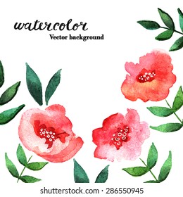 Abstract watercolor flowers. Vectorized watercolor drawing. Illustration for greeting cards, invitations, and other printing projects.