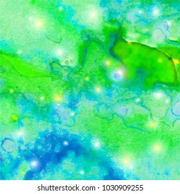 Abstract watercolor galaxy sky background. Watercolor texture for design