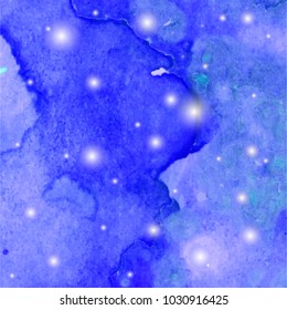 Abstract watercolor galaxy sky background. Watercolor texture for design