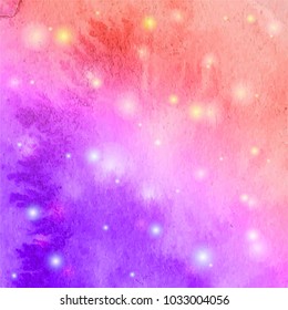 Abstract watercolor galaxy sky background. Watercolor texture for design