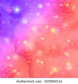 Abstract watercolor galaxy sky background. Watercolor texture for design