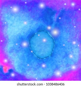 Abstract watercolor galaxy sky background. Watercolor texture for design