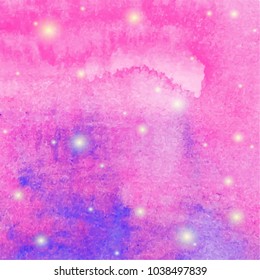Abstract watercolor galaxy sky background. Watercolor texture for design