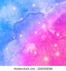 Abstract watercolor galaxy sky background. Watercolor texture for design