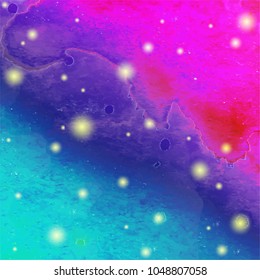 Abstract watercolor galaxy sky background. Watercolor texture for design