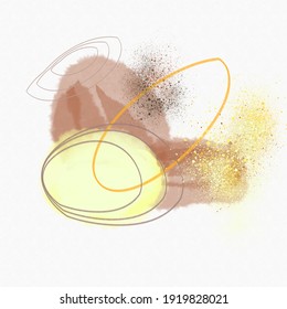 Abstract watercolor golden metal background. Hand drawn style, vector illustration 