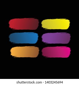 abstract watercolor gradient brush strokes isolated on black