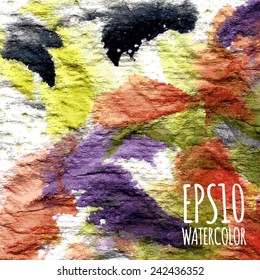 Abstract watercolor gradient colorful background in yellow, violet, red, white and green colors