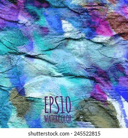Abstract watercolor gradient colorful background in blue, violet, white and green colors