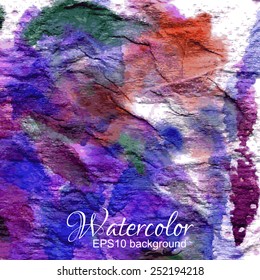 Abstract watercolor gradient colorful background in blue, violet, white and green colors.