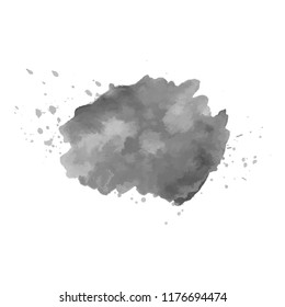 Abstract watercolor grayscale background. Vector illustration. Grunge texture for cards and flyers design.