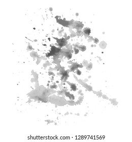 Abstract watercolor grayscale background. Vector illustration. Grunge texture for cards and flyers design. A model for the creation of digital brushes