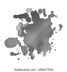 Abstract watercolor grayscale background. Vector illustration. Grunge texture for cards and flyers design. A model for the creation of digital brushes