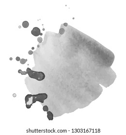 Abstract watercolor grayscale background. Vector illustration. Grunge texture for cards and flyers design. A model for the creation of digital brushes