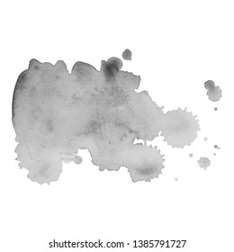 Abstract watercolor grayscale background. Vector illustration. Grunge texture for cards and flyers design. A model for the creation of digital brushes
