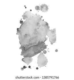 Abstract watercolor grayscale background. Vector illustration. Grunge texture for cards and flyers design. A model for the creation of digital brushes