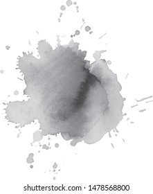 Abstract watercolor grayscale background. Vector illustration. Grunge texture for cards and flyers design. A model for the creation of digital brushes