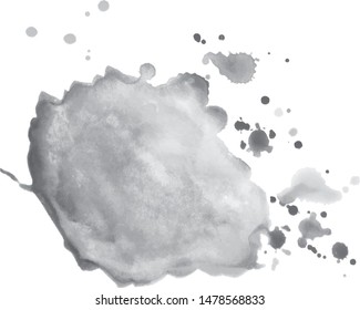 Abstract watercolor grayscale background. Vector illustration. Grunge texture for cards and flyers design. A model for the creation of digital brushes