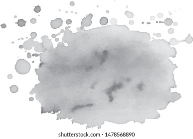 Abstract watercolor grayscale background. Vector illustration. Grunge texture for cards and flyers design. A model for the creation of digital brushes