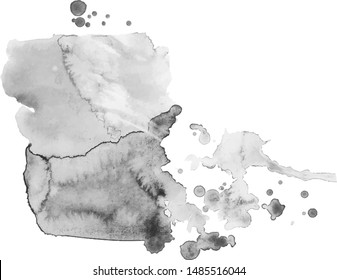 Abstract watercolor grayscale background. Vector illustration. Grunge texture for cards and flyers design. A model for the creation of digital brushes