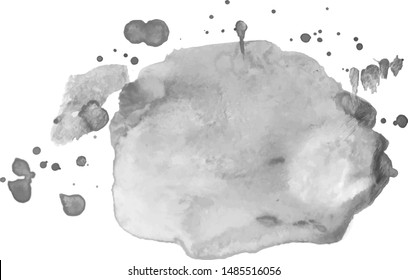 Abstract watercolor grayscale background. Vector illustration. Grunge texture for cards and flyers design. A model for the creation of digital brushes