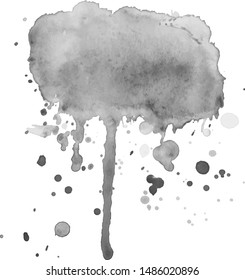 Abstract watercolor grayscale background. Vector illustration. Grunge texture for cards and flyers design. A model for the creation of digital brushes