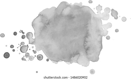Abstract watercolor grayscale background. Vector illustration. Grunge texture for cards and flyers design. A model for the creation of digital brushes