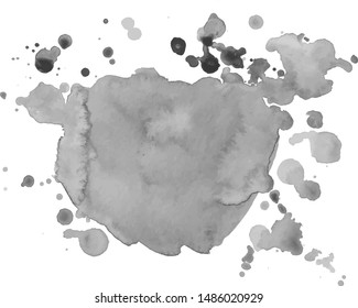 Abstract watercolor grayscale background. Vector illustration. Grunge texture for cards and flyers design. A model for the creation of digital brushes